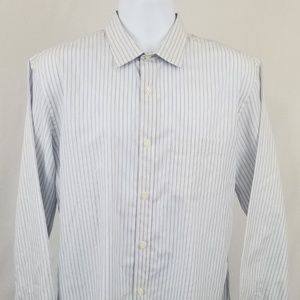 Brooks Brothers White & Blue Striped Dress Shirt